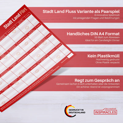 Stadt Land Flirt, Fragespiel für Pärchen