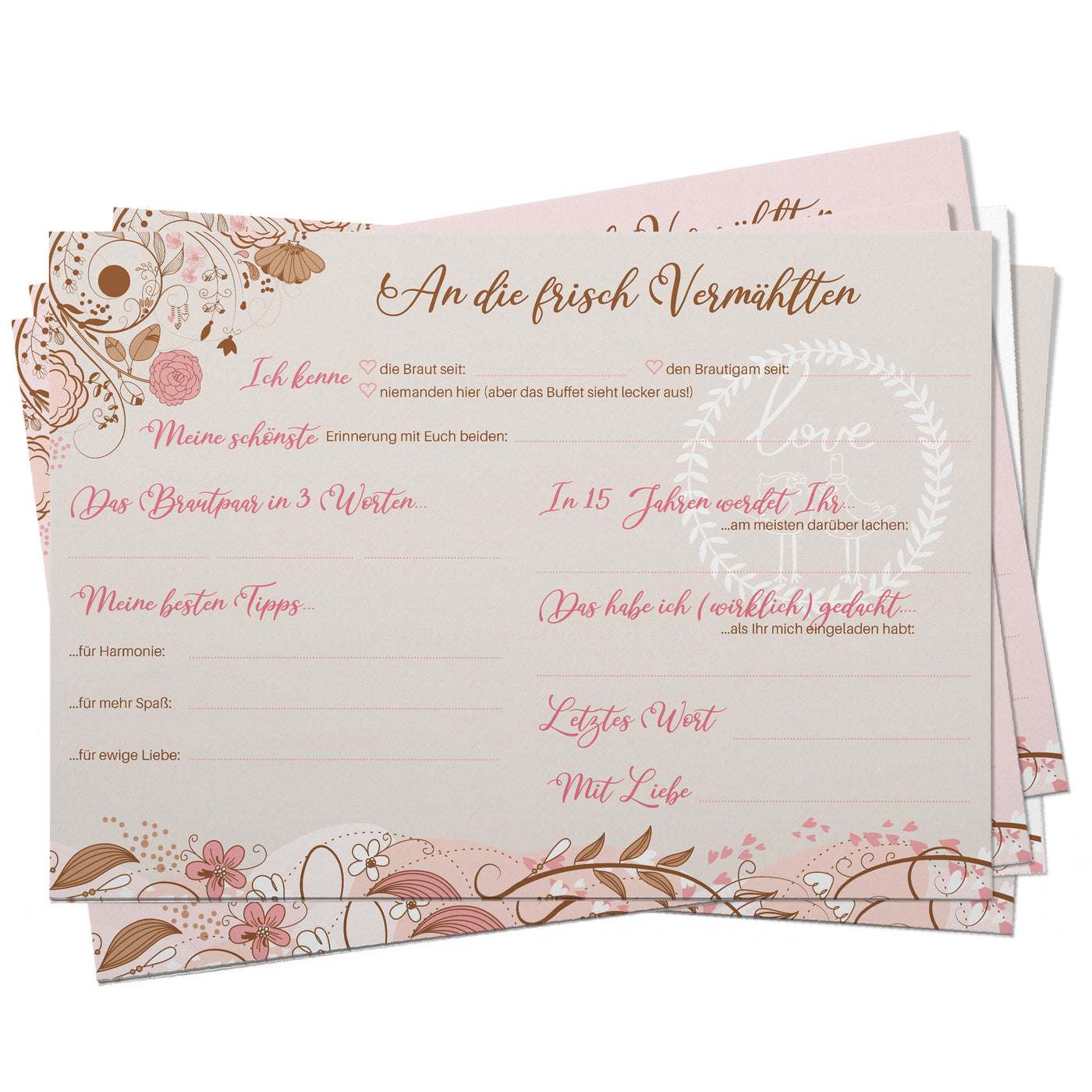 52 Gästebuchseiten Hochzeit Gästebuch Alternative - DIN A5