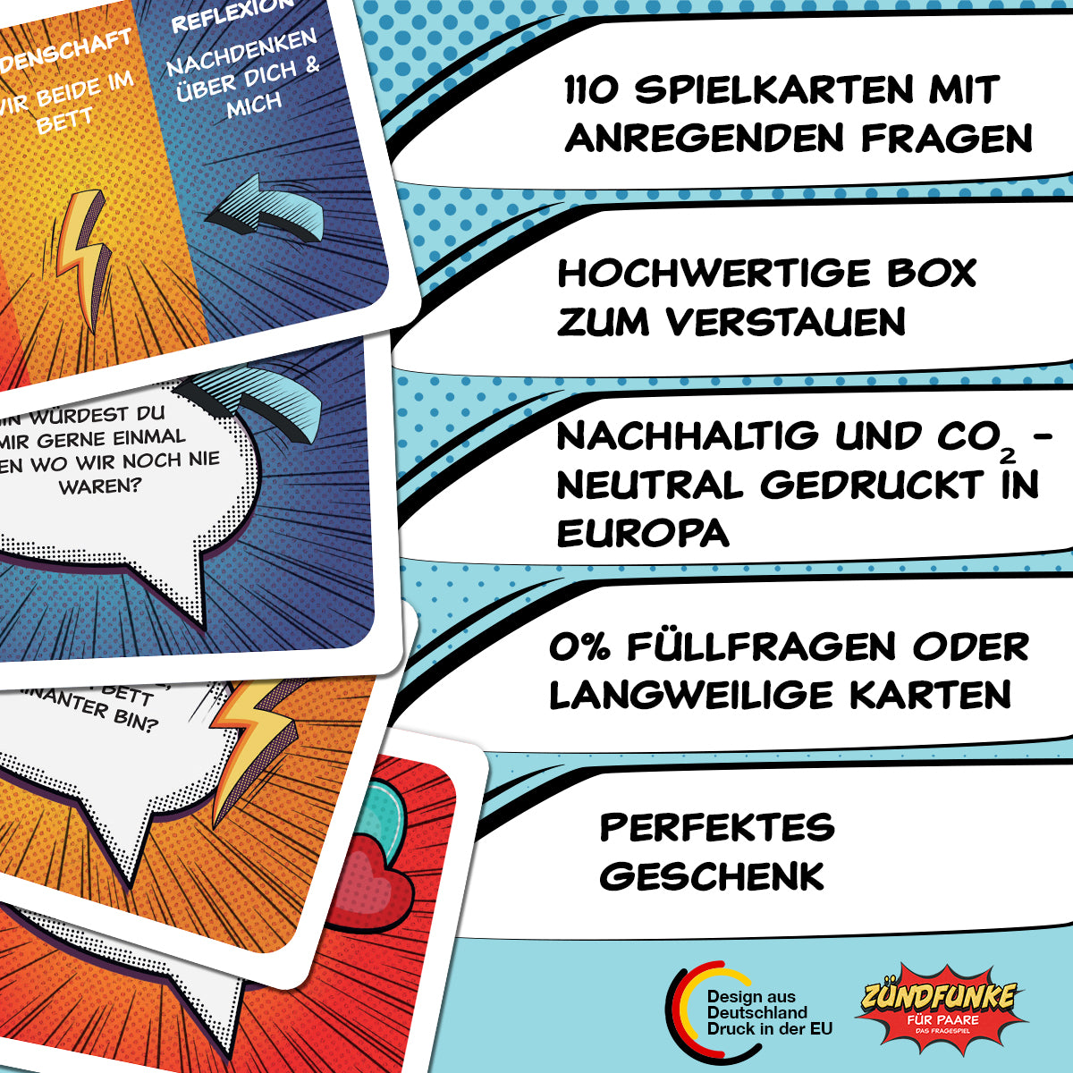 Zündfunke Fragen für Paare - 110 Fragekarten