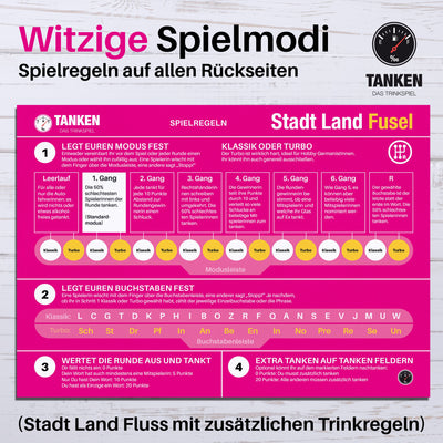 TANKEN Stadt Land Fusel Trinkspiel - Girls Edition - 