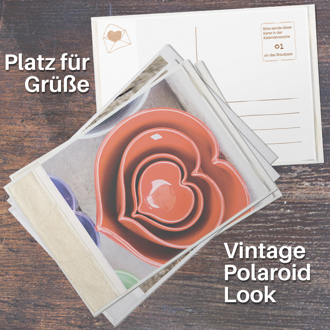 52 Postkarten Hochzeit Vintage Hochzeitsspiel - Karten Set für 52 Wochen