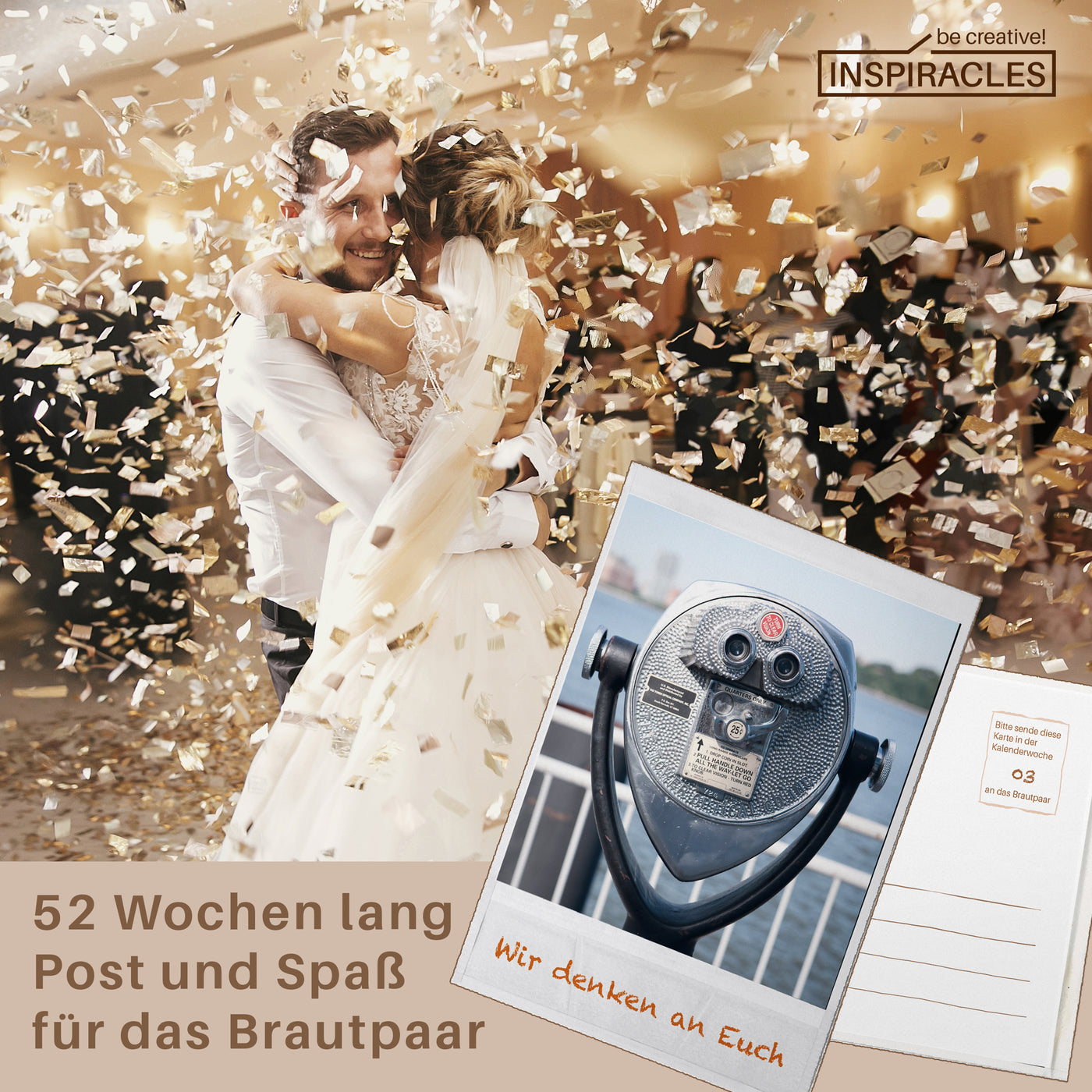 52 Postkarten Hochzeit Vintage Hochzeitsspiel - Karten Set für 52 Wochen